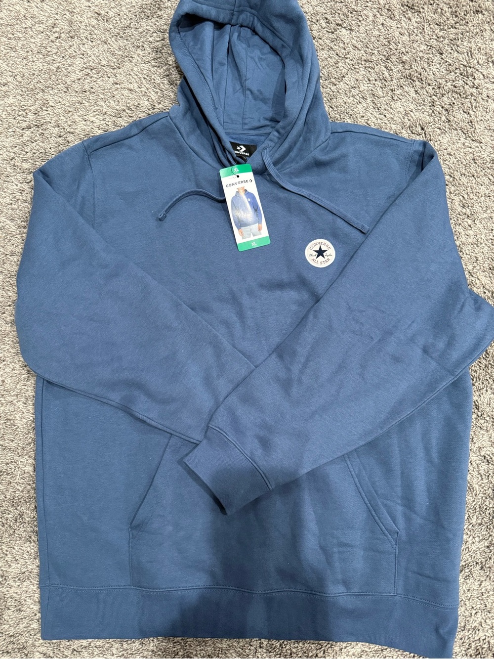 Converse Light Blue Hooded Pullover with Star Patch